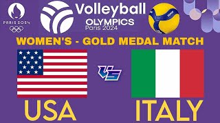 OLYMPIC WOMENS VOLLEYBALL LIVE │ USA vs ITALY │ FINALS │ Livescore [upl. by Akciret]