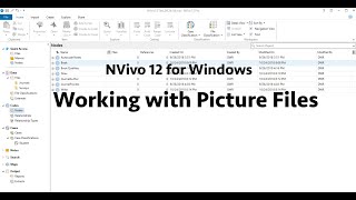 NVivo12 for Windows Working with Picture Fiiles [upl. by Akenna531]