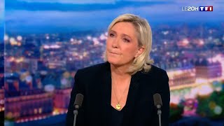 Marine Le Pen au 20h de TF1  quotLe choix que nous avons fait cest celui de protéger les Françaisquot [upl. by Arol]