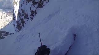 Skiing the Couloir Poubelle [upl. by Enilrek841]