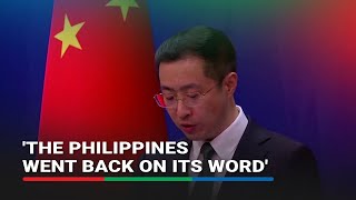 Beijing Manila never honored its word to remove grounded warship in South China Sea  ABSCBN News [upl. by Mayhew]