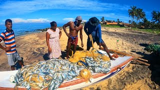 OMG 300Kg Of Trenched Sardinella Fish Caught To Our Small Sailing Vessel [upl. by Aillicirp]