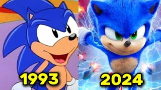 Evolution of Sonic the Hedgehog in Movies and TV and Animation 1993  2024 [upl. by Enamrej]