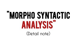 Linguistics Morpho Syntactic Analysis notes and short questions ENG206 semester4 pu [upl. by Adnahsed417]