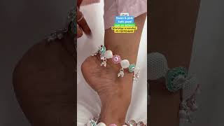 New designer silver green amp pink kada Payal with 70 discount on instant order jewellery shorts [upl. by Eyde]