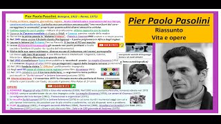 Pier Paolo Pasolini Vita e Opere riassunto [upl. by Arola]