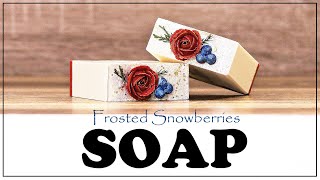 Making Frosted Snowberries Christmas Cold Process Goat Milk Soap with piped Roses Holiday Gift idea [upl. by Byrd]