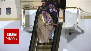 Saudi kings golden escalator gets stuck  BBC News [upl. by Sumner]