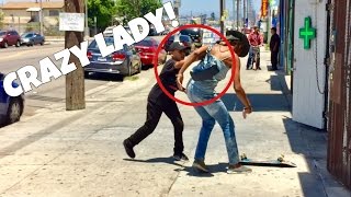 Crazy Lady Attacks Skateboarders Vlog 23 [upl. by Nauhs]