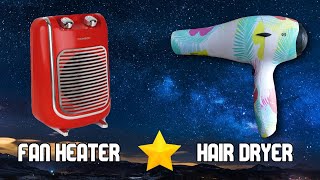 COMBO Fan heater amp Hair dryer 4 Relaxing sound to sleep [upl. by Ayana]