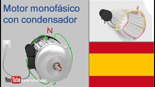 Motor Monofásico con condensador  como funciona [upl. by Oshinski]