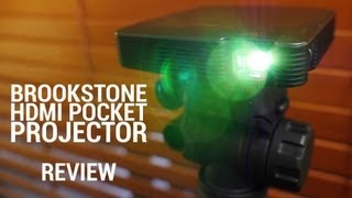 Brookstone HDMI Pocket Projector Review [upl. by Ijuy712]