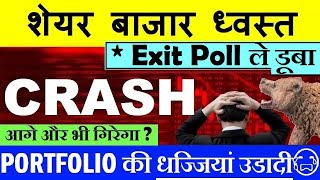 STOCK MARKET CRASH😭  PORTFOLIO की धज्जियां उड़ी😭🔴 ELECTION RESULT NIFTY CRASH🔴 MARKET CRASH SMKC [upl. by Adlecirg]