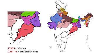 INDIAN STATES AND UNION TERRITORIES WITH CAPITALS  Indian states with capitals on map Smart KidsTV [upl. by Yelsgnik]