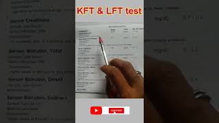 kidney function Test  Liver function Test normal range shorts shortfeed [upl. by Ransome]