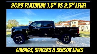 2023 Ford Platinum Leveling Kit Air Bags Sensor Links and 37” Mud Grapplers fordsuperduty [upl. by Ettesus]