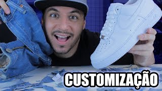 CUSTOMIZAÇÃO em TÊNIS BARATO RÁPIDO e FÁCIL  Nike Air Force 1 branco [upl. by Giuliana]