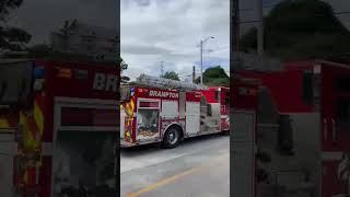 Brampton Fire Pumper 202 Responding to a call with Q [upl. by Yleek]