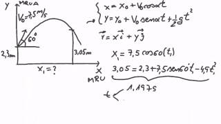 Tiro parabólico Cálculo de la distancia y el ángulo [upl. by Kcirted]
