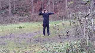 First shots with my new bow Bodnik Bows Longbow quotCayugaquot [upl. by Letnuahs]