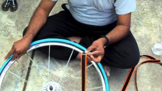 How to Install Mr Tuffy liner in a Road Bike Tire [upl. by Wiltz671]