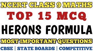 Best MCQ Class 9 Herons Formula  Class 9 Chapter 12 NCERT Questions  Class 9 Herons Formula [upl. by Oile]