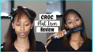 How To Flat Iron Natural Hair  Croc Classic Flat Iron Review [upl. by Nosirrag]