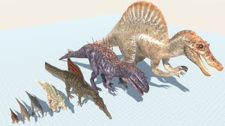 Dinosaur Spinosaurus of Evolution VS All Animals TRex Burning Godzilla [upl. by Marler]