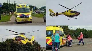 Lifeliner 4 amp Otaris CR Ambulance 02132 Harlingen van en naar een ernstige aanrijding in Harlingen [upl. by Belshin]