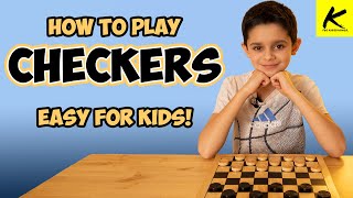 How to Play CHECKERS  Easy for Kids [upl. by Sower]