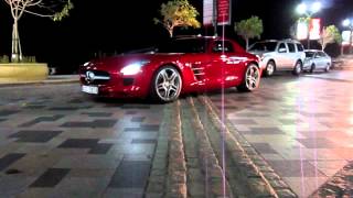 red MercedesBenz SLS 63 AMG  drive by  Dubai Marina [upl. by Okorih]