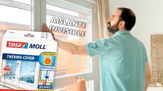 Cómo aislar ventanas del frío ¡sin obras  Aislamiento invisible Thermo Cover de Tesa [upl. by Odnomor]