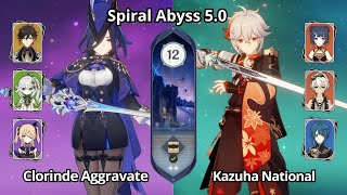 C0 Kazuha National amp C0 Clorinde Aggravate  Spiral Abyss 50 Floor 12 Genshin Impact [upl. by Stanislaw]