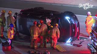 Trapped Crash Shuts Down Freeway  GLENDALE CA PRESS OSTV ChasingReality [upl. by Nesnej384]