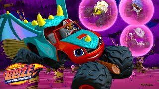 Blaze Rescues Monster Machines in Halloween Costumes 🧹 w AJ  Blaze and the Monster Machines [upl. by Mettah]