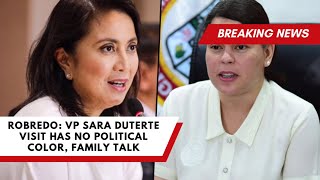 Robredo VP Sara Duterte Visit Has No Political Color Family Talk [upl. by Eizeerb206]