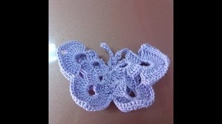 come fare una farfalla ad uncinetto  how to make a butterfly crochet [upl. by Garry576]