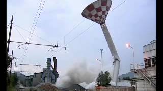 Blasting work  demolizione torre piezometrica Lesegno CN  ILVA Acciai Water Tank [upl. by Myrilla576]