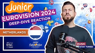 🌷 Reaction to 🇳🇱 NETHERLANDS in JUNIOR EUROVISION 2024  🔎 Music by Stay Tuned [upl. by Ecinnahs]