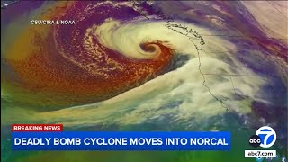 Bomb cyclone slams Northern California knocking out power delaying flights [upl. by Shea817]