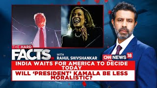 US Presidential Polls 2024 Trump Vs Harris  TheHardFacts With Rahul Shivshankar  News18 [upl. by Nelav9]