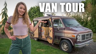 VAN TOUR  Unique DIY Van Conversion for FullTime VAN LIFE offgrid [upl. by Heilner]