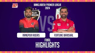 Comilla Victorians vs Fortune Barishal  Highlights  Final  Season 10  BPL 2024 [upl. by Prebo]