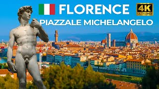 PIAZZALE MICHELANGELO FLORENCE 2023 🇮🇹 Walking Tour with Stunning View 4K HDR 60fps [upl. by Attaymik361]