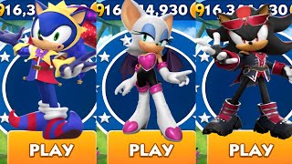 Sonic Dash  Jester Sonic vs Rouge vs Idol shadow  All Characters Unlocked  Gameplay [upl. by Siver88]