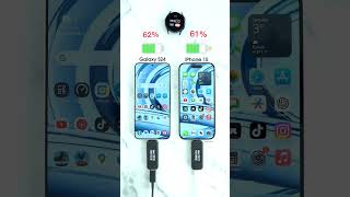 iPhone 15 vs Samsung s24 charging test iphone16pro [upl. by Eednarb]