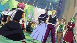 Fairy Tail  Laxus beats Natsu with One Punch ENG DUB [upl. by Thorbert]