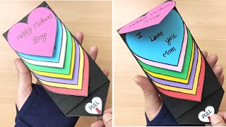 DIY  Happy Mothers Day Special Card  Rainbow Water Fall Greeting Card  Pull me  Handmade card [upl. by Pros63]