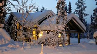 Log cabin rental from Inghams Akaslompolo Lapland Finland 2018 [upl. by Garate]