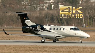 4K Embraer 505 Phenom 300E DCJKP arrival at Innsbruck Airport LOWI INN [upl. by Chrisoula279]